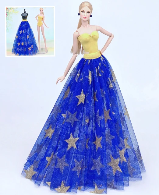 case for barbie doll clothes Princess dress trailing wedding bride marriage dress for barbie accessories toys house ornaments see chart22