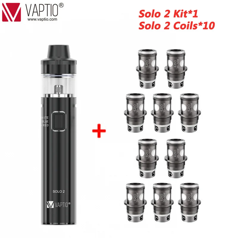 Vaptio-cigarrillo electrónico Solo 2, Kit de vaporizador con batería de 3000mAh, Kit de iniciación, doble núcleo de 2.0Ω, gran oferta