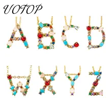 Новинка, золотое ожерелье с подвеской в виде буквы, женское микро ожерелье с кубическим цирконием, ожерелье-чокер для женщин