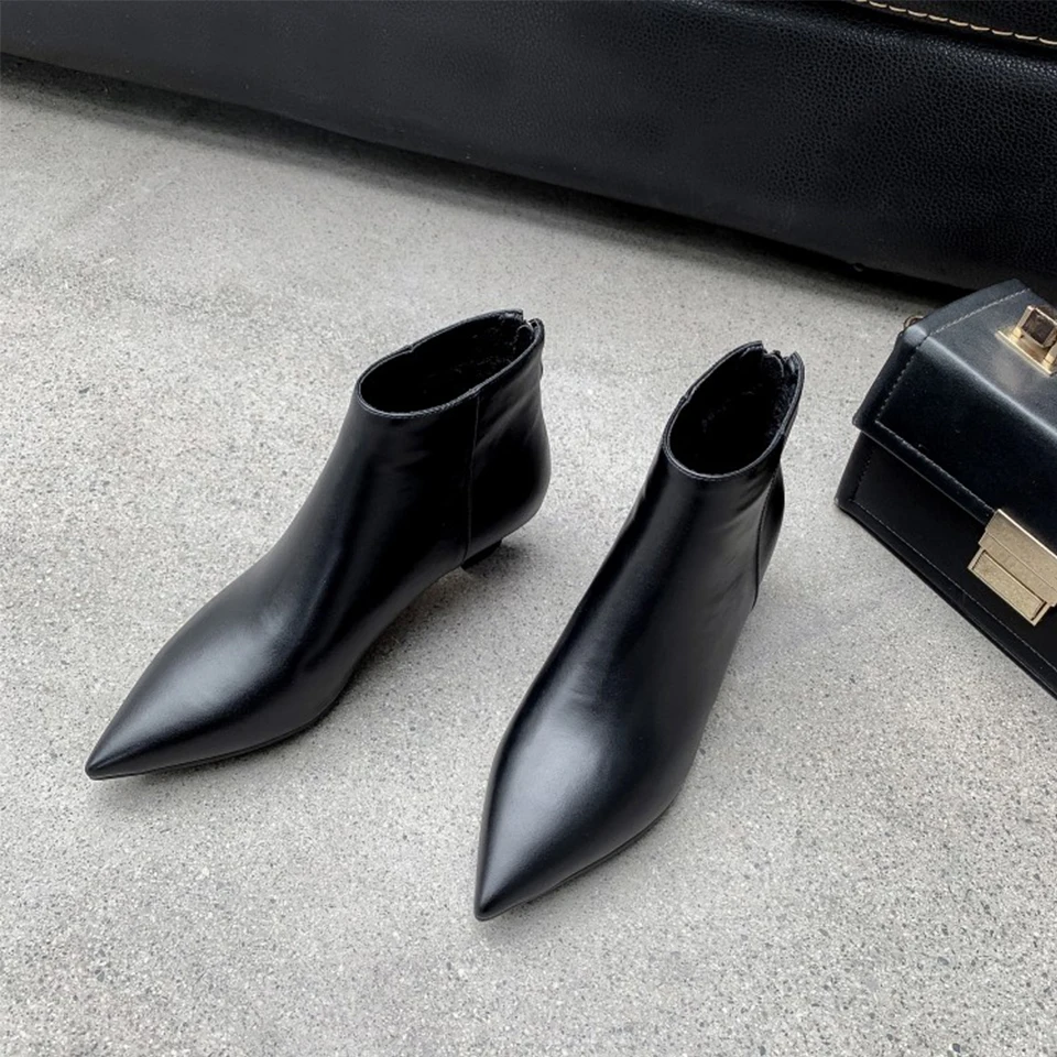 

BELLECOM Autumn 2019 New Type of Leather 100-Ribbon Shoes Fashionable Ankle Boots