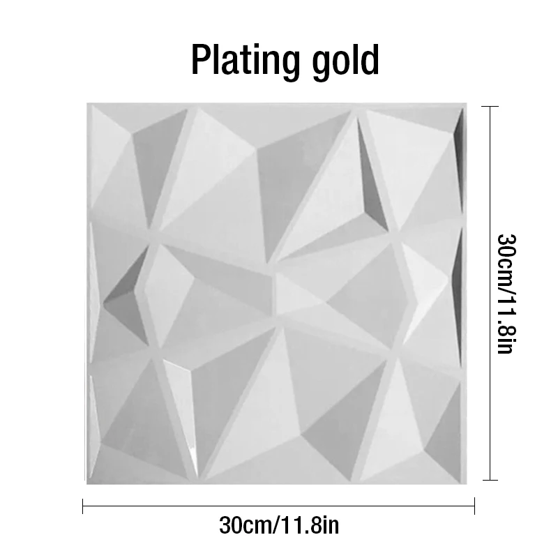 6 шт., 30x30 см, цветные 3D настенные панели с металлическим покрытием для автомобиля, цветок розы, гальванические 3D наклейки на стену, свадебные, вечерние, фоновые, настенные, художественные - Цвет: Plating gold