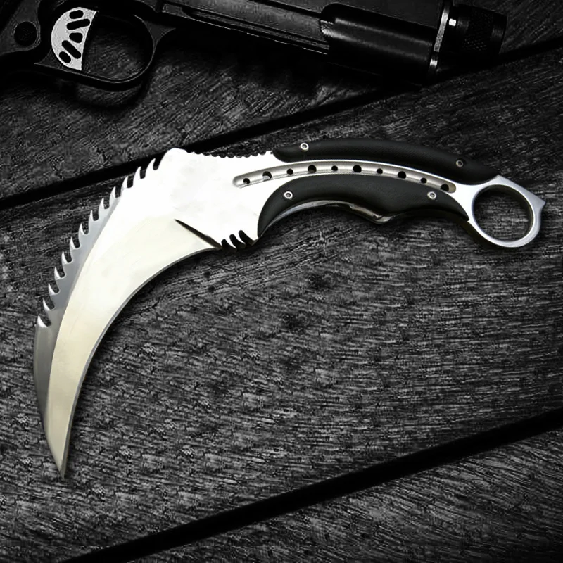 Открытый Karambit CS GO тактический боевой нож 8cr18mov коготь нож зеркало свет кемпинг охотничий нож выживания самообороны EDC керамбит