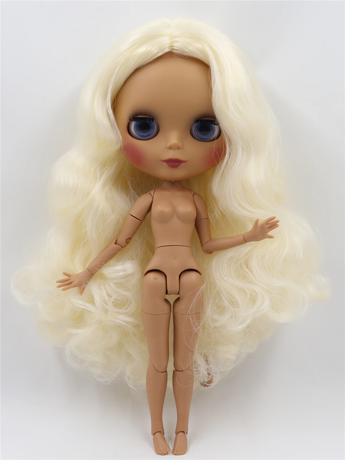 Neo Blythe Doll with Blonde Hair, Dark Skin, Matte Cute Face & Custom Jointed Body 2
