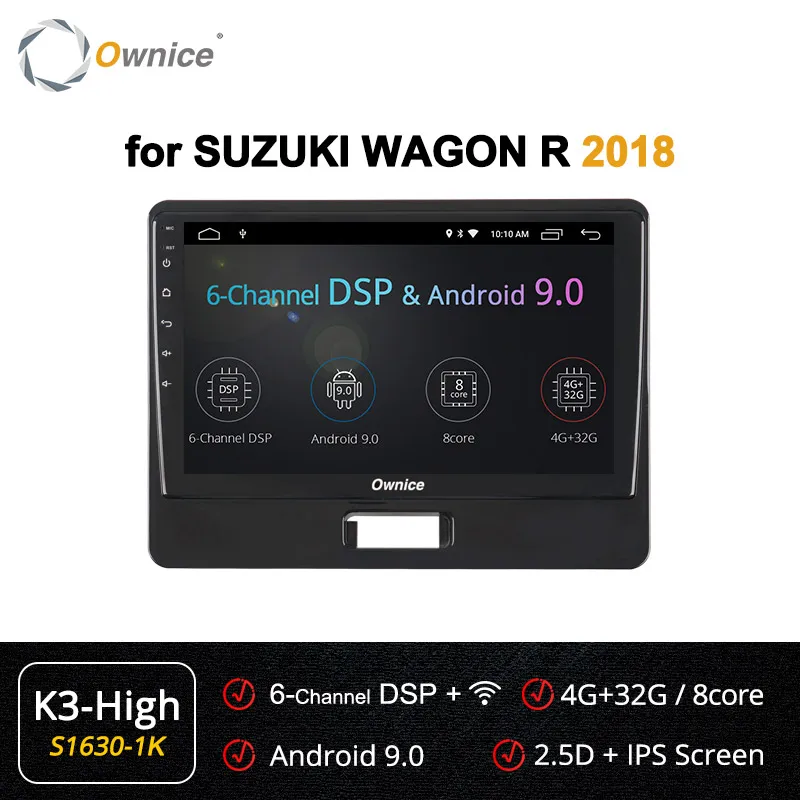 S1630-1 K3 HIGH Ownice DSP Android 9,0 Восьмиядерный 4G+ 64G k3 k5 k6 автомобильный Радио dvd-плеер gps 4G LTE 360 панорама для SUZUKI Wagon R - Цвет: S1630-1 K3 HIGH