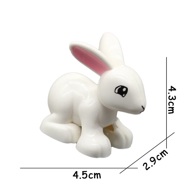 Big Size Building Blocks Animal Accessories Farm Figures Pig Rabbit Chicken Duck Dog Cat Bird horse Cow Sheep DIY Toys Gifts White rabbit