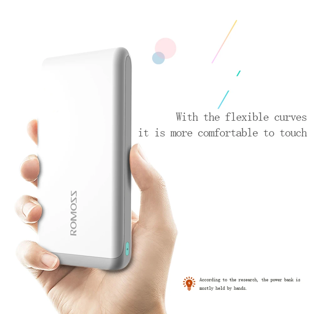 

NEW ROMOSS Arrow 20 Power Bank 20000mAh 2.1A Quick Charge Li-polymer Dual USB External Bank For iphone 7 plus for Xiaomi