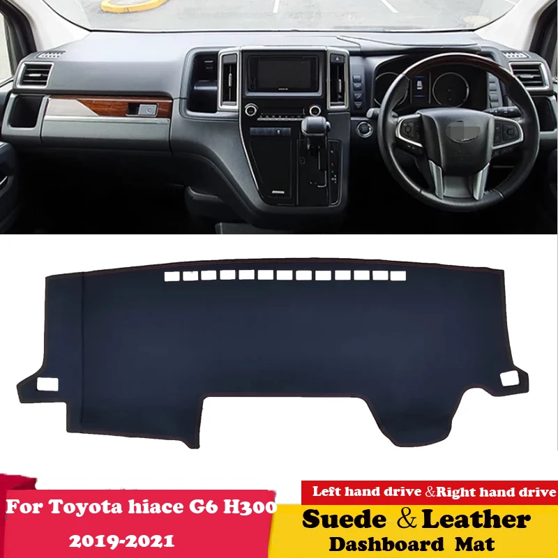 

Кожаный коврик для приборной панели для Toyota Hiace G6 H300 2019 2020 2021, коврик для приборной панели, коврик, ковер, аксессуары для автостайлинга, замша
