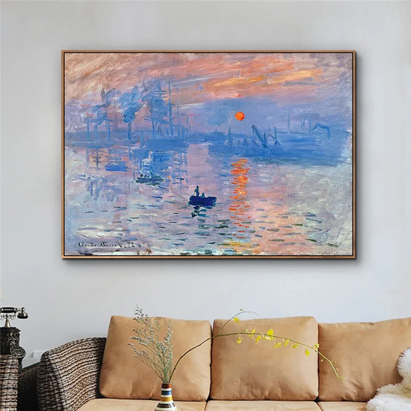 

Impression Soleil Levant By Monet Posters and Prints Canvas Print Painting Art Wall Picture For Living Room Home Decor Wall Art