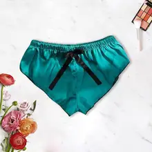 Шелковые атласные пижамы шорты размера плюс, сексуальное женское нижнее белье с бантиком, шорты, одежда для сна, одежда для сна, пижама pyama broek T