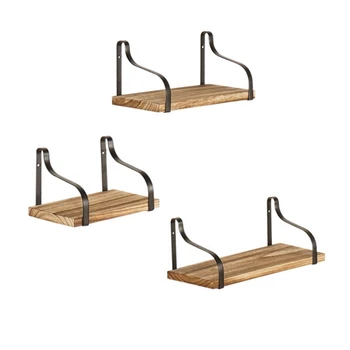 

Fashionable Floating Shelf, Wall Mounted 3-piece Set, Suspended Antique Board For Bathroom, Bedroom And Living Room Gift