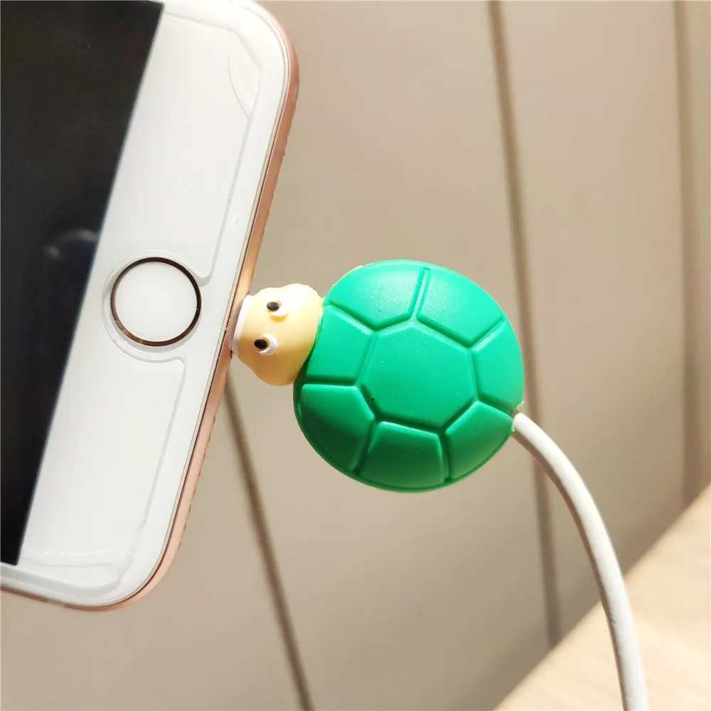 Usb-кабель EGECD dibujos animados lindo протектор кабеля для iPhone 11 Pro4 4S 5 5S 6 6 plus 6 s 6 7 8 - Цвет: Зеленый