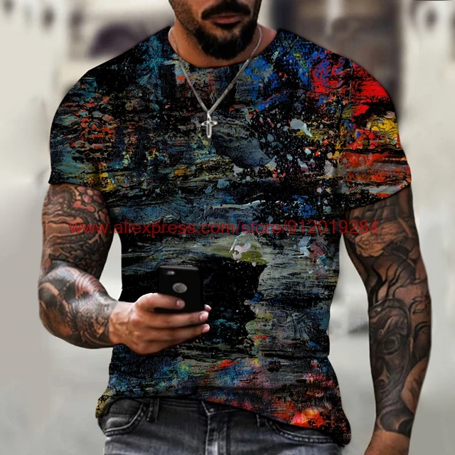 Mens T-Shirt Oversized Vintage Short Sleeve Summer New Tshirts Fashion Harajuku Ethnic Letters Print T Shirts Men Street T-Shirt SXD002