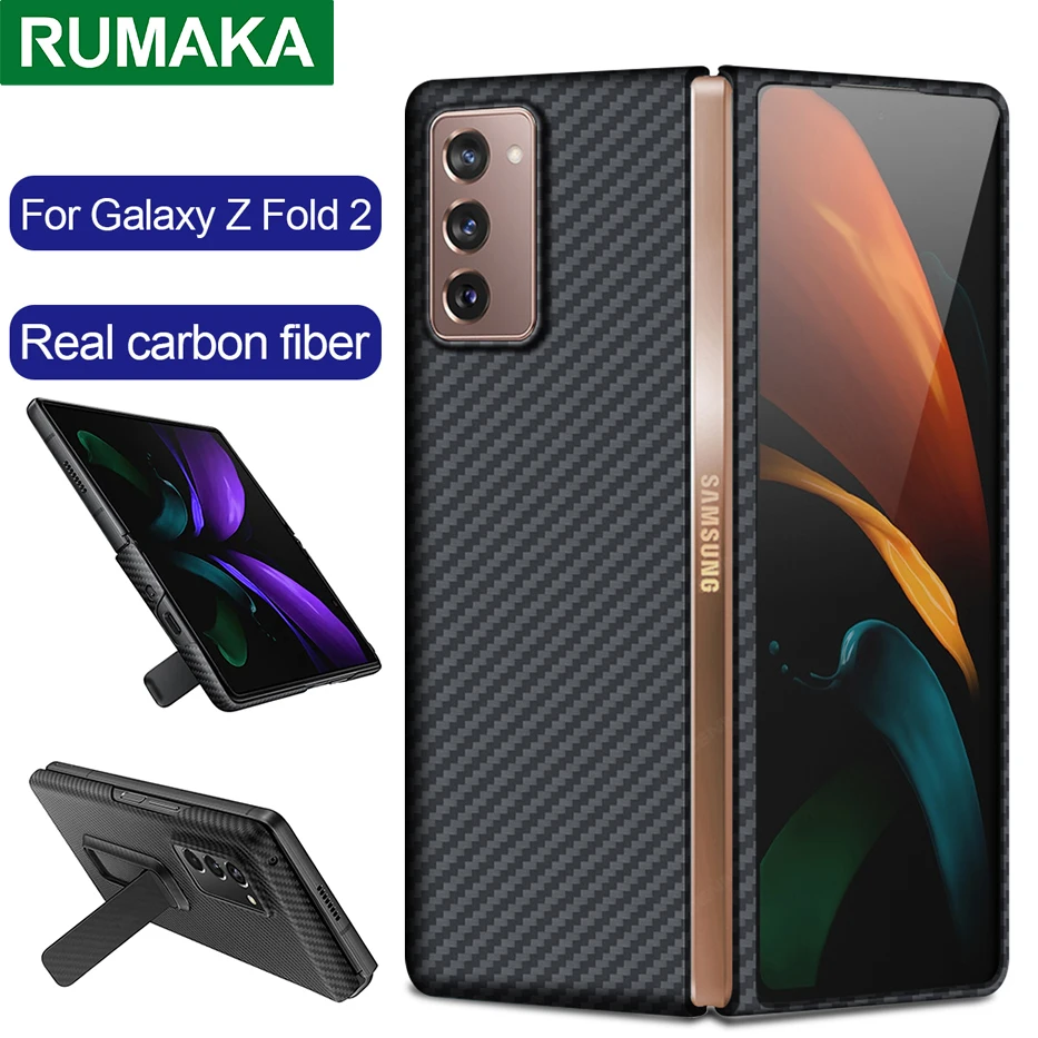 Capa for Samsung Galaxy Z Fold2 Fold 2 5G Case Ultra Thin Real Pure Carbon Fiber Back Cover for Samsung Z Fold 2 W21 5G Case