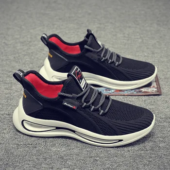 

2020 Spring New punched sheet surface sports casual shoes men's trendy shoes Stylish student black running mesh shoes men's