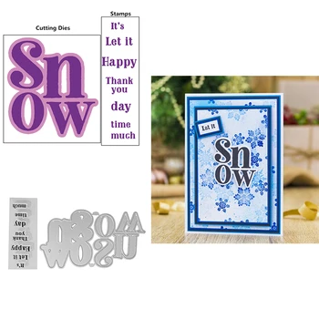 

Words Combination Series NOEL SNOW MERRY Transparent Clear Stamps Matchable Cutting Dies For DIY Scrapbooking Cards Crafts New