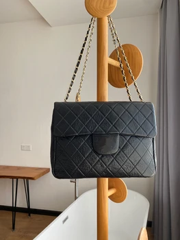 

free shipping2020 the new style fashion and classic genuine cow leather women one shoulder bag crossbody bag 30cm chain cover