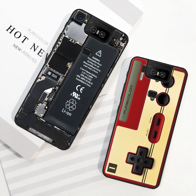 Auroras Phone Case For ASUS Zenfone 6 All Protection Soft Retro Camera Gamepad Pattern ZS630KL | Мобильные телефоны и