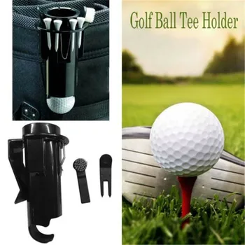

Golf Ball Tee Holder Clip with Nylon Brush Divot Cleaning Tool for Storage Portable Storage Golf Ball Tee Holder Pro Clip Caddy