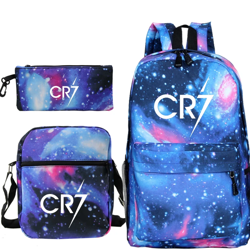 Чехол с изображением Криштиану Роналду CR7 3 шт./компл. рюкзак школьные сумки для мальчиков и девочек путешествия рюкзак для ноутбука Для женщин рюкзаки+ плечо сумки через плечо+ сумка для ручек - Цвет: 10