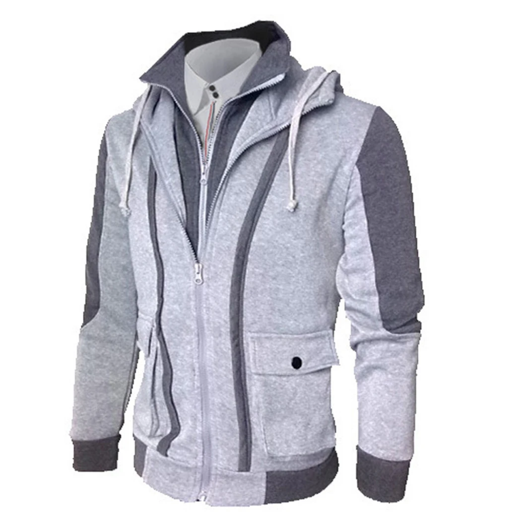 

Men Jackets Fall And Winter Clothing Cardigan Plus Size Large Cashmere Coat Fake Two Autumn And Winter Tide High Quality
