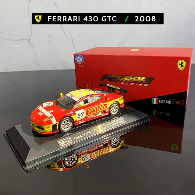 Bburago 1:43 Ferrari 250 Rossa 1959 series Acrylic Glift Box Packging car model Simulation Alloy Car Model Collect gifts toy F430 GTC