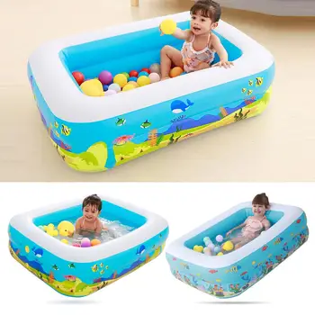 

Kids Inflatable Pool Thickened Children's Paddling Pool Baby Large Size Inflatable Square Swimming Pool Pool Cover Dust Proof 4