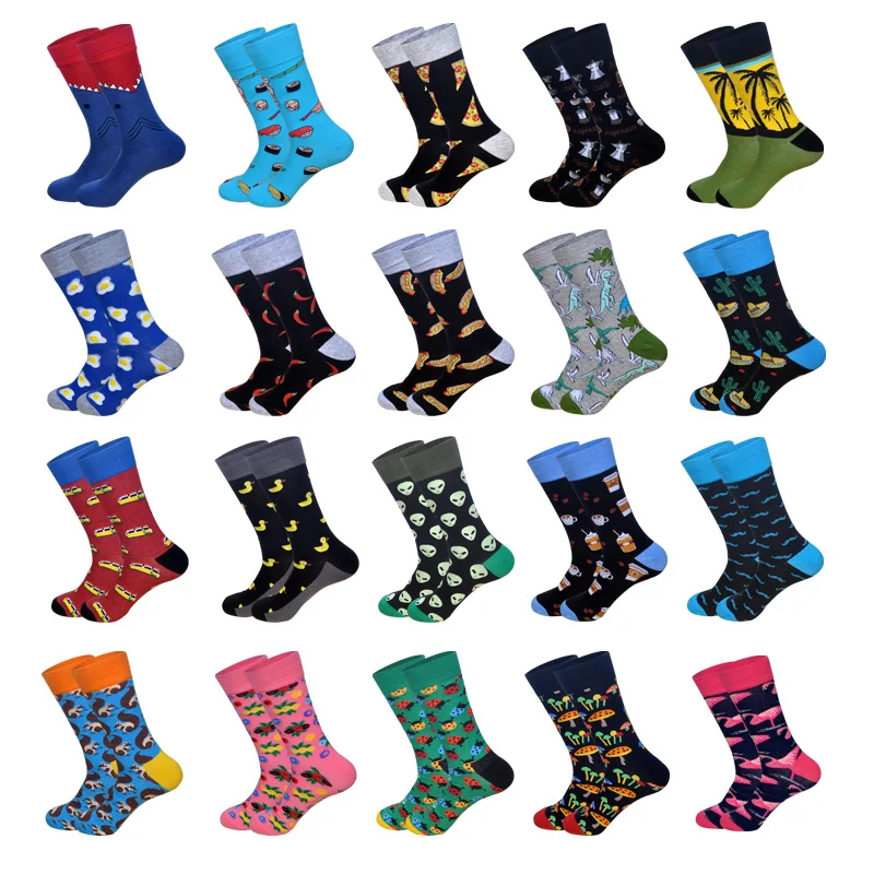 LIONZONE, новинка, счастливые носки для мужчин, британский стиль, повседневные, Eur40-46, индивидуальная уличная одежда, высокое качество, хлопковые носки, подарки для мужчин