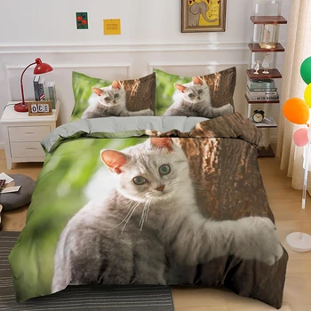 3D Cat Bedding Set Luxury Animal Duvet Cover 2