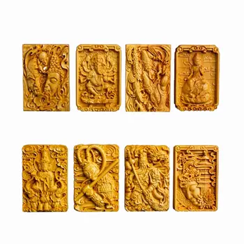 

Huangyang Wood Carving 46 Auspicious Vehicle Hangers Guan Gong Guanyin Tathagata Hand Handicraft Hanging Safety Symbols