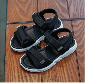 

Children Beach Shoes Summer New Kids Sandals Leather Wear Baby Casual Flat Shoes Top Boys Shoes Tide Hook & Loop