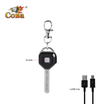 

Led portable mini flashlight 800LM keychain light waterproof usb rechargeable built-in battery cob 2 modes home Emergency torch