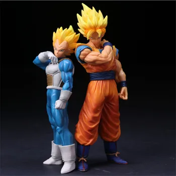 

Dragon Ball Z 2Pcs/Set Goku Vegeta Super Saiyan Awakening Gohan Trunks Father PVC Anime Figure DBZ Collection Model