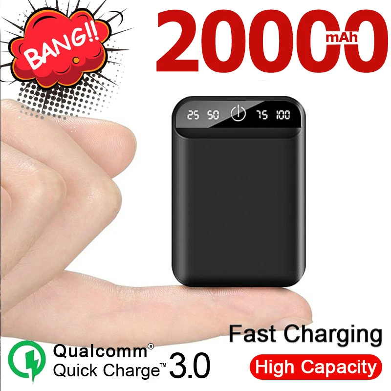 65w power bank 50000mAh Mini Power Bank with Digital Display Portable Charge Powerbank Built In Cables External Battery Fast Charger For iPhone samsung battery pack