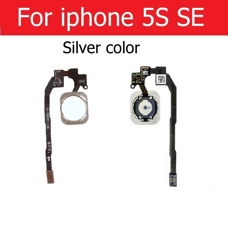 Кнопка домой гибкий ленточный кабель для iPhone 5S, SE 6 6s 7 8 plus кнопка домой с гибким кабелем без сенсорного ID отпечатков пальцев в сборе - Цвет: For 5s se silver