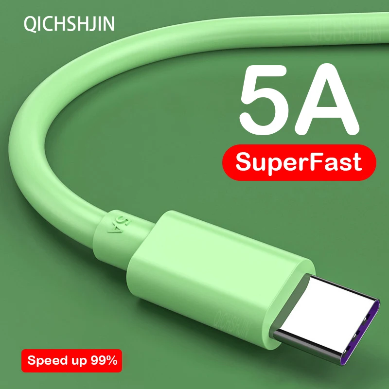 5A USB Type C Cable Super Charging Data Cord For Huawei P40 Mate 20 Samsung S9 Xiaomi Redmi Mobile Phone USBC Quick Charger Wire | Мобильные