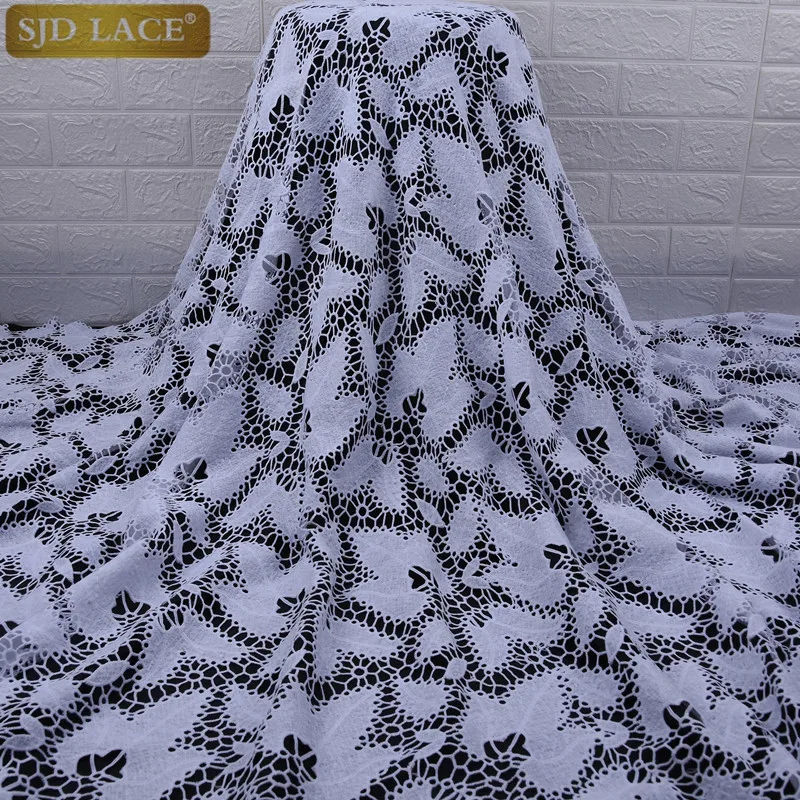 New Light Purple African Lace Fabric Water Soluble Guipure French Lace Fabric High Quality Nigerian Lace Fabric For WeddingA1668