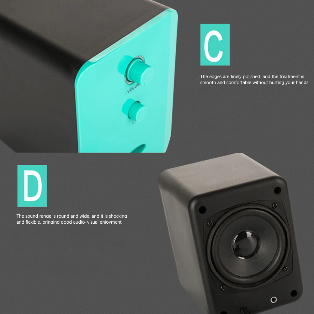 1 комплект мини USB 360 ° сабвуферный Стереодинамик для ПК ноутбук Настольный компьютер планшет телефон сабвуфер динамик