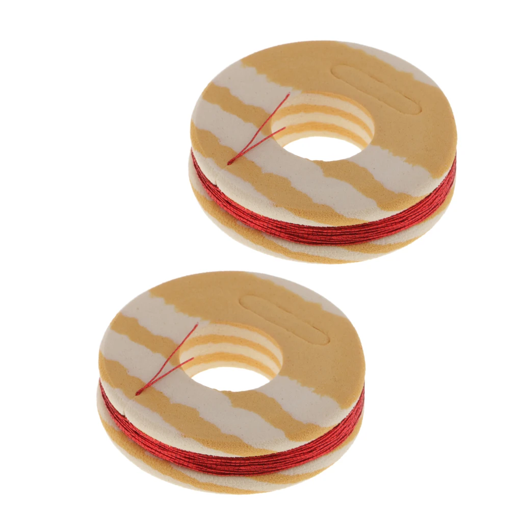 2pcs Fishing Rod Building Braid Line Fishing Rod Guide Ring Wrapping Line 