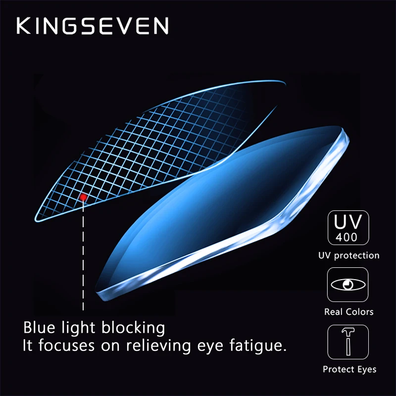KINGSEVEN Anti Blue Blocking 1.56 1.61 1.67 Prescription CR-39 Resin Aspheric Glasses Lenses Myopia Hyperopia Presbyopia Lens