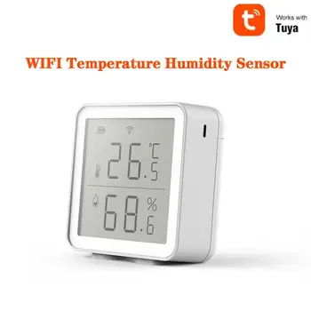 

Tuya WIFI Temperature And Humidity Sensor Smart Home Indoor Intelligent Linkage Temperature And Humidity Sensor LCD Display NEW