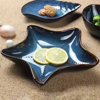 

1pc Ceramics Plate Elegance High Quality Star Shape Star Shape Dish Ceramics Dish Food Plate for Home Salad Gift