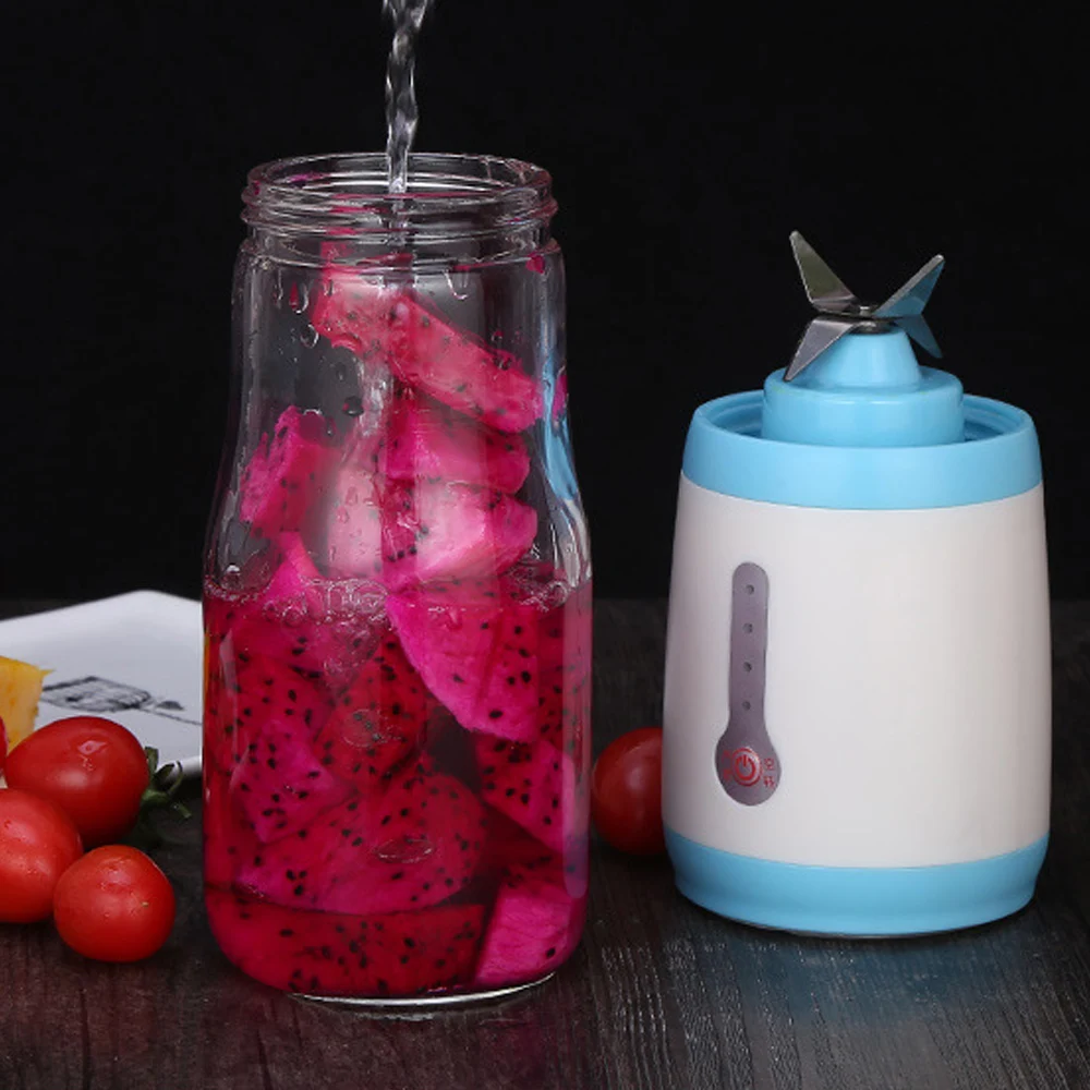  Electric Juicer Water Bottle Mini Portable USB Rechargeable Juicer Kitchen Blender Stainless Steel  - 4000367660734