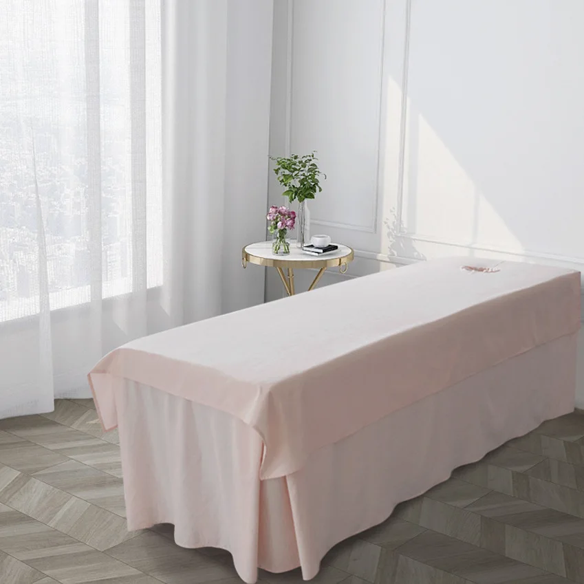 1Pc Corduroy Solid Bed Cover for Beauty Salon Bed Sheets SPA Massage Bed Table Cover Camas Sabanas With/no Hole King/queen Size 6
