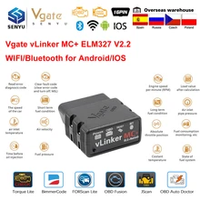 Vgate vlinker mc + elm327 v2.2 bluetooth 4.0 wifi elm 327 para android/ios obd 2 obd2 carro ferramenta de diagnóstico automático pk obdlink elm329