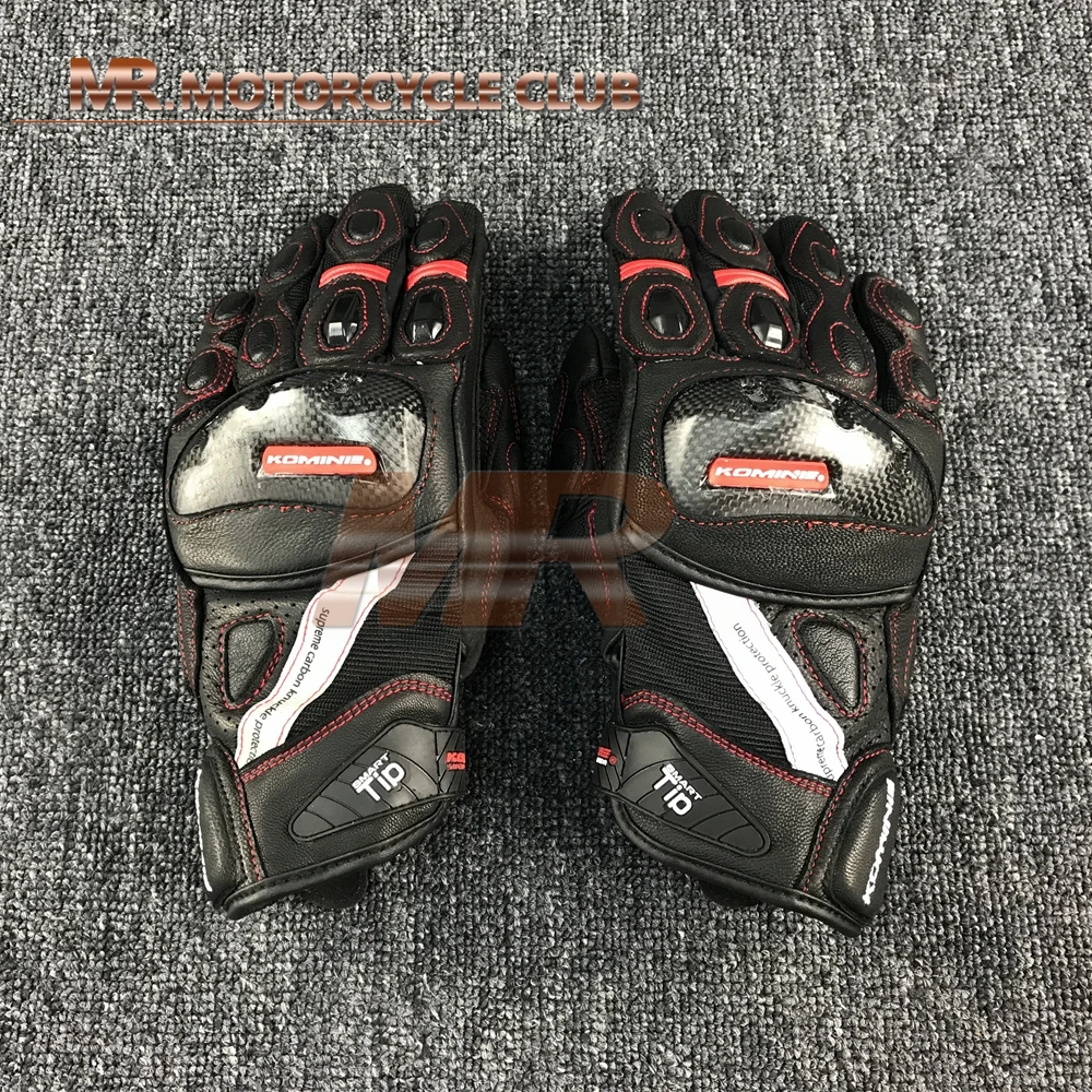 Guantes de moto de fibra de carbono GK-160 para monstar contra Lucha Libre Guantes de caballero - Цвет: red