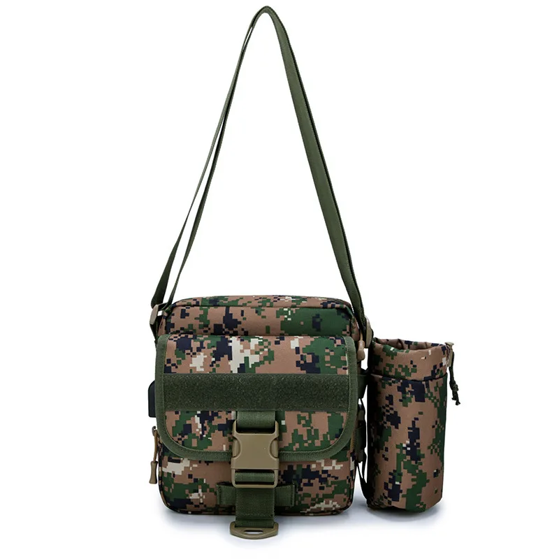 Jungle digital 600D водонепроницаемый рыбацкий рюкзак usb зарядка 2 в 1 Военная Тактическая Сумка с бутылками для воды сумки Оксфорд Кемпинг походная сумка XA134G - Цвет: Jungle digital