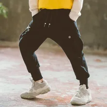 Весенне-осенние брюки для мальчиков г., стильный комбинезон из чистого хлопка в Корейском стиле повседневные брюки с большими карманами для мальчиков