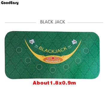 

180*90Cm Suede Rubber Black Jack 21Points Baccarat Casino Poker Tablecloth Green Table Mat Board Cloth High Quality with Pattern