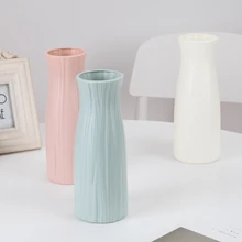 Ваза Европейский стиль PE пластиковая ваза портативная Бытовая сушеная Цветочная композиция контейнер маленький большой синий розовый белый