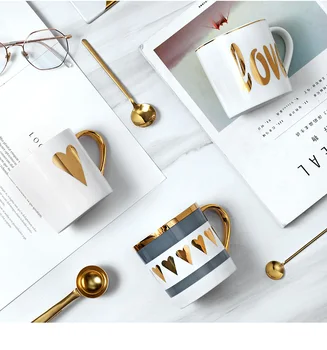 

Creative Large White Gold Painted Coffee Mug Letter Ceramic Nordic Rsonalised Coffee Mug Matte Coffee Mugs Novelty Cups II50MKB